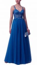 Athena Navy Tulle Gown